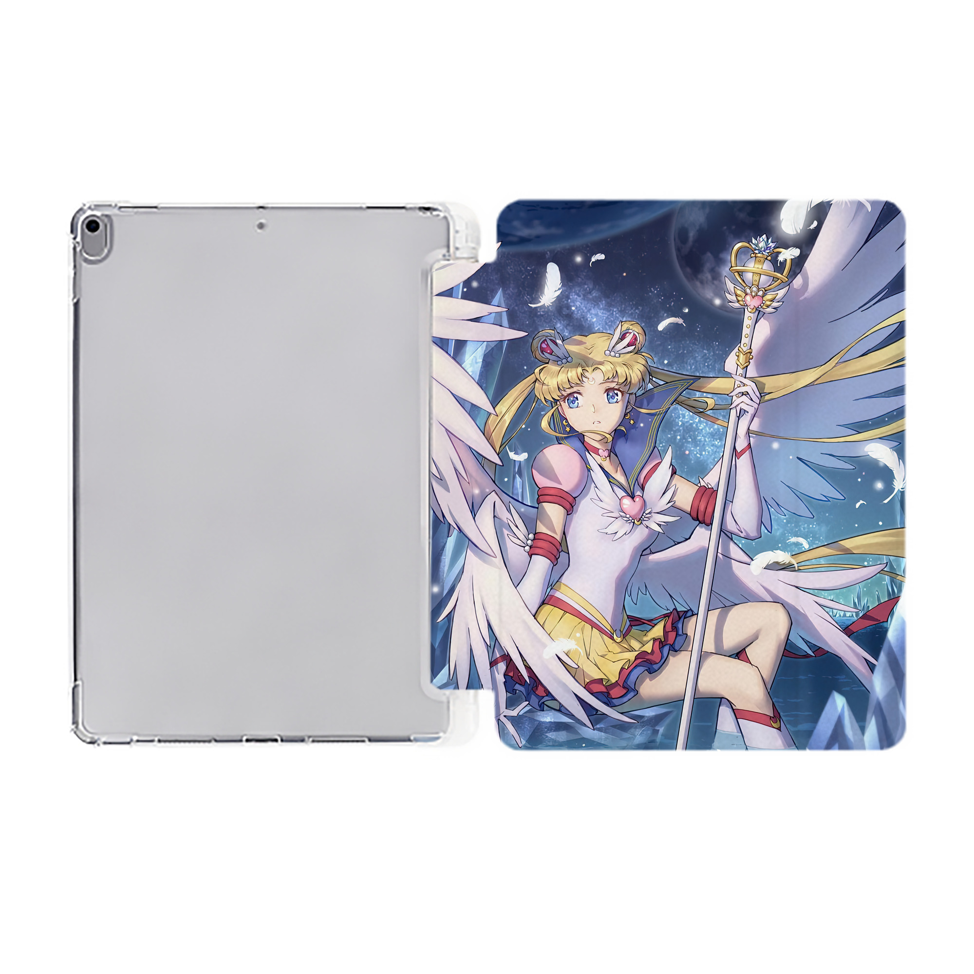 （画像用） 美少女戦士セーラームーン Sailor Moon IPad ケース ペン収納付き 三つ折りスタンド PUレザー×シリコン 対応機種9.5/10.5/10.9インチ